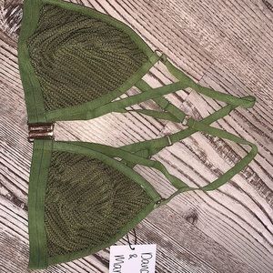 Dance & Marvel olive green bra top